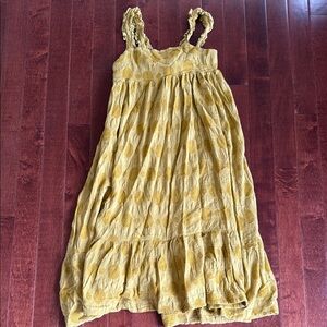 Yellow Smocked Ruffled Maxi Sundress